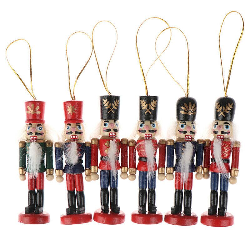 10cm Wooden Nutcracker Soldier Christmas Decoration Pendants Ornaments To.l8