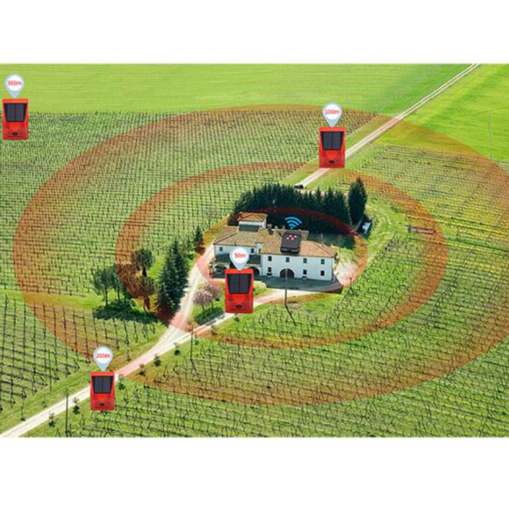 Solar Powered Motion Sensor Security Alarm Voice And Light Warning Outdoor Farm