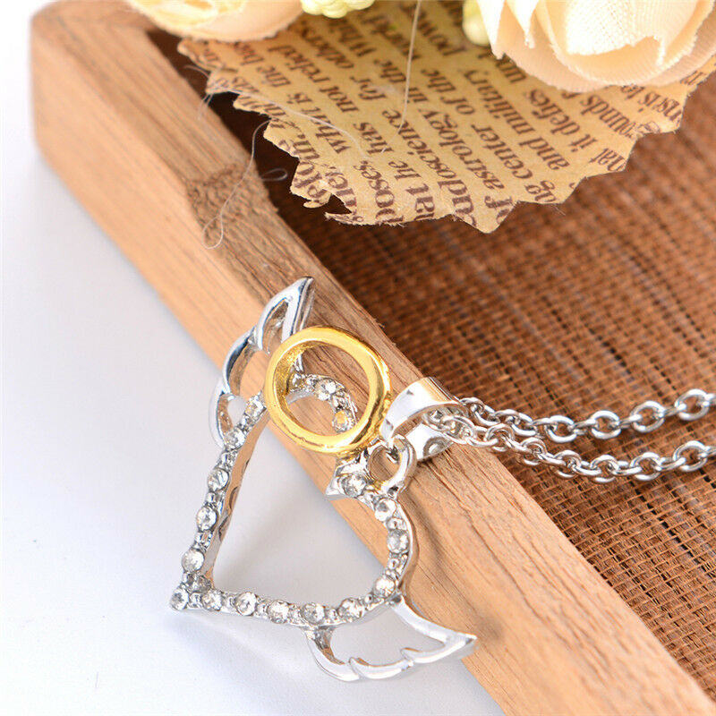 Fashion Angel Wings Love Heart Pendant Necklace Jewelry Chain Necklac.l8