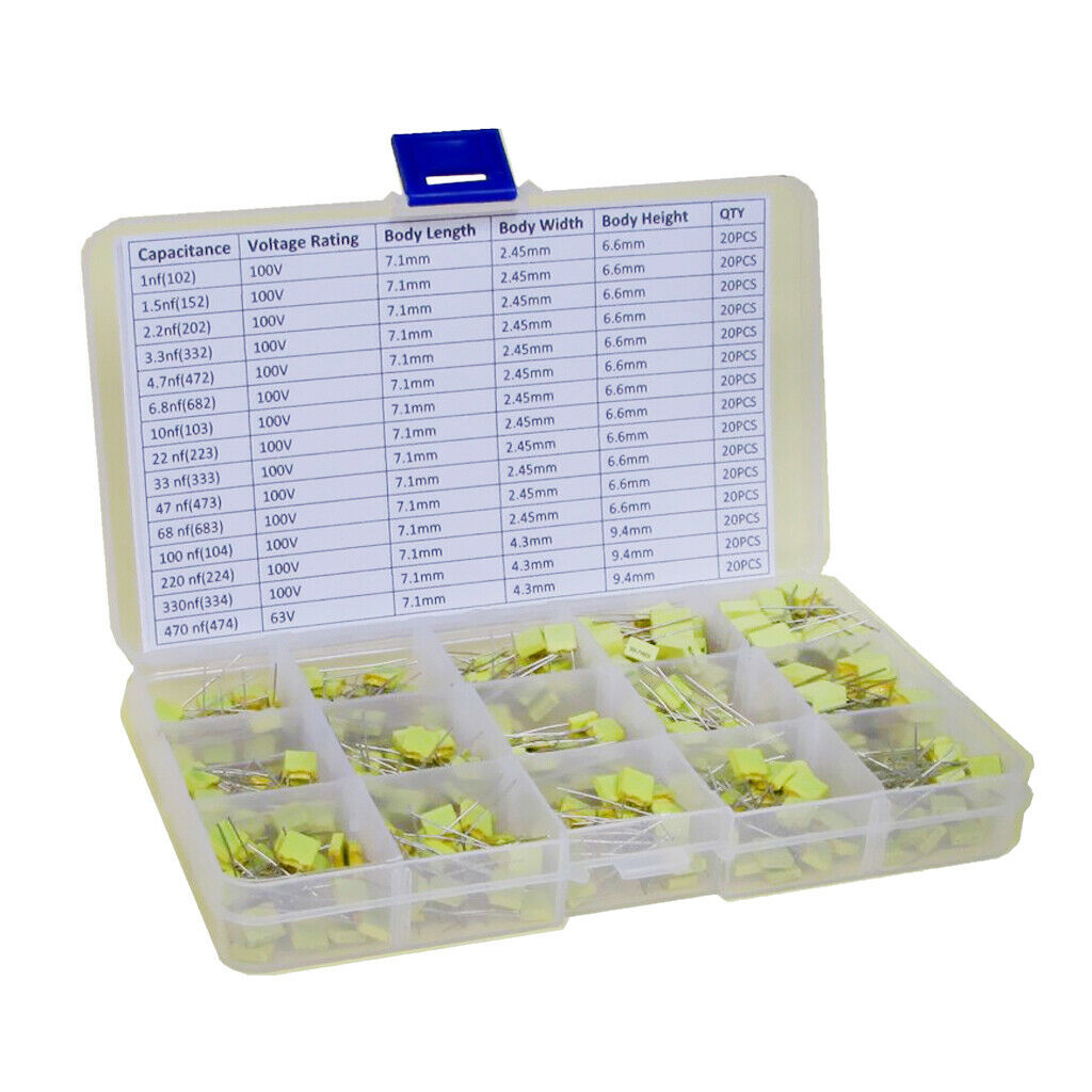 Box of 300Pcs 15 Value Electrolytic Film Kit Kit