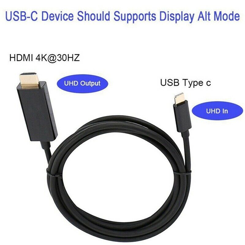Type C USB-C to MI Cable 6FT USB 3.1 (Thunderbolt 3 Compatible) For Tablet D4AA1