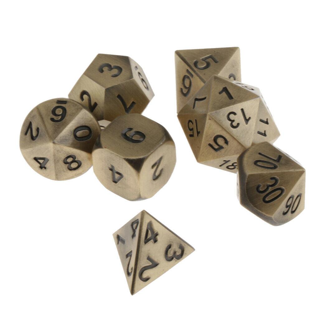 D4 D6 D8 D10 D12 D20 Die for MTG Role Play Party Board Game Props Golden