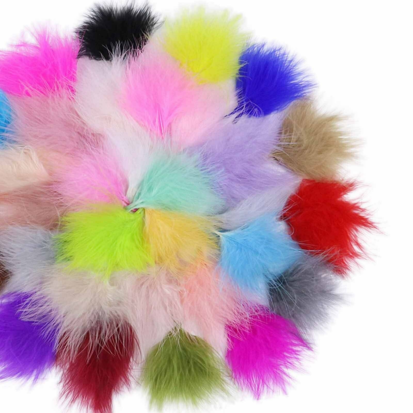 100x Colored Fluffy Loose Turkey Feathers Craft Headbands Making Decor Plume