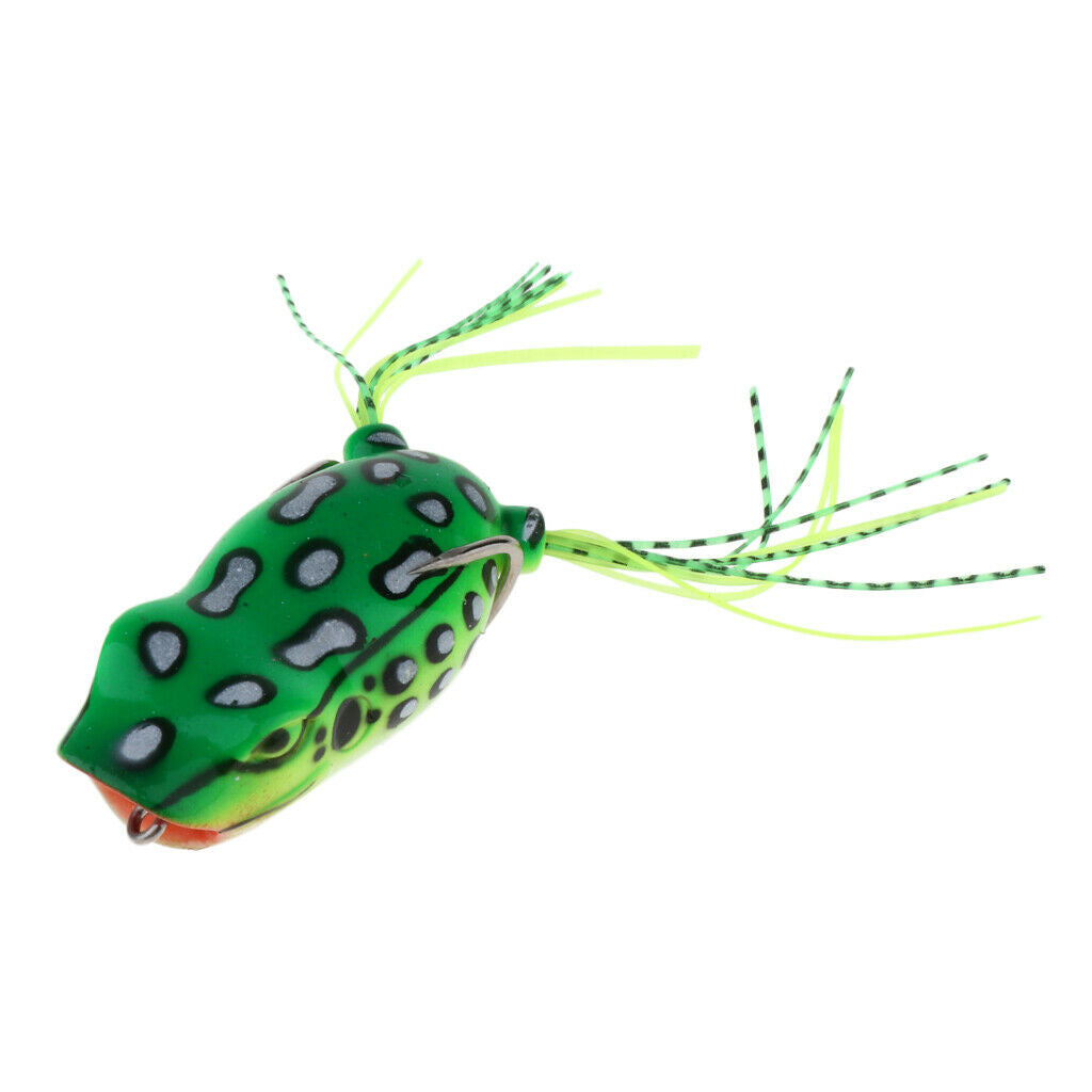 Lifelike Topwater Frog Fishing Lure Soft Crankbaits Hook Baits for Bass Pike