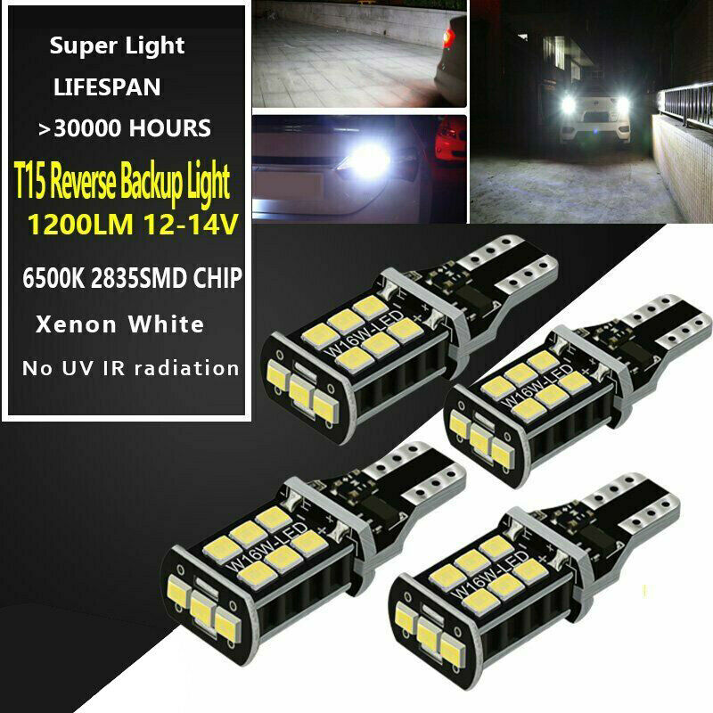 4x LED Reverse Light Canbus Error Free 921-912 T15 W16W Backup Bulb 1200LM White