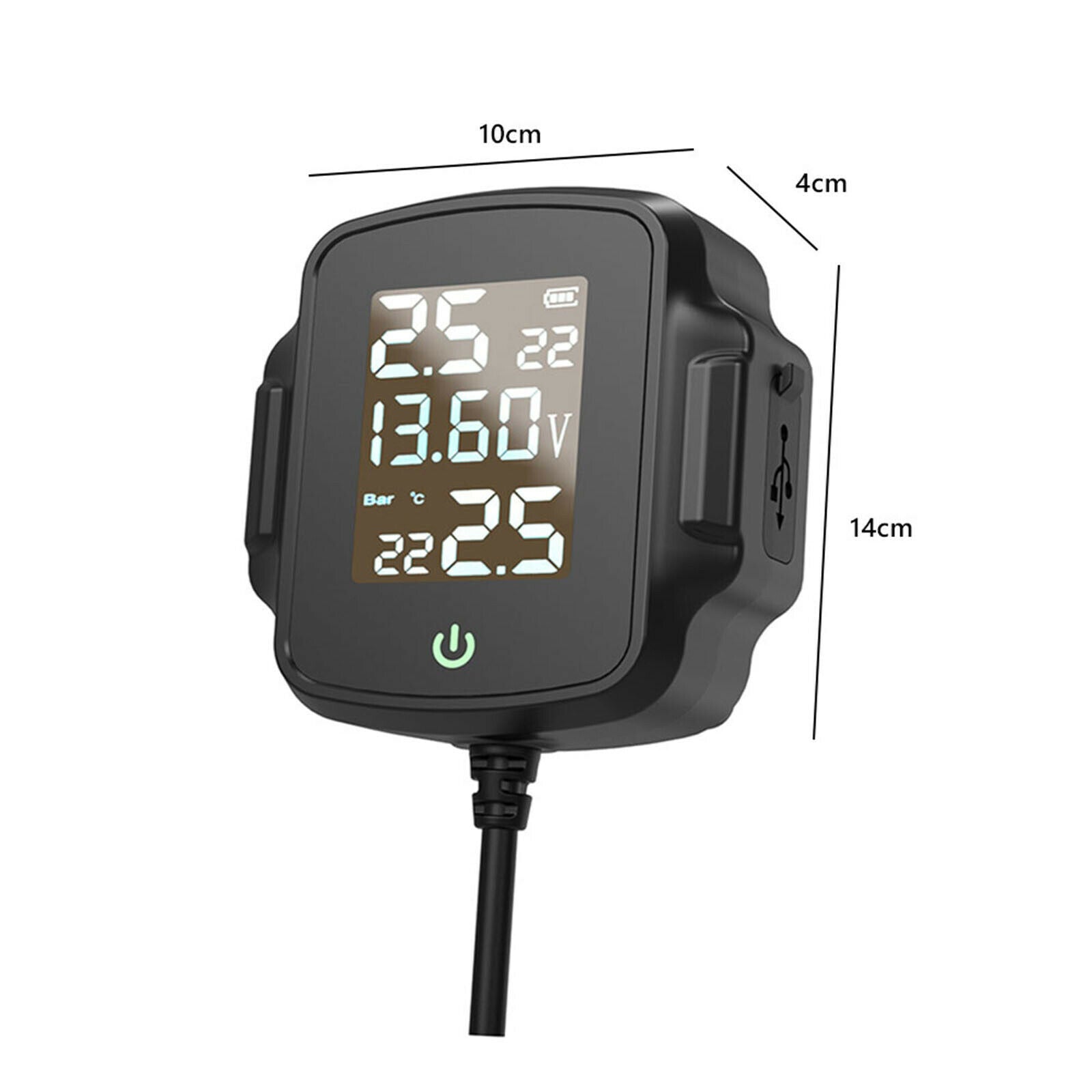 Motorcycle TPMS Tire Pressure Monitoring System Warning Wireless USB Charger
