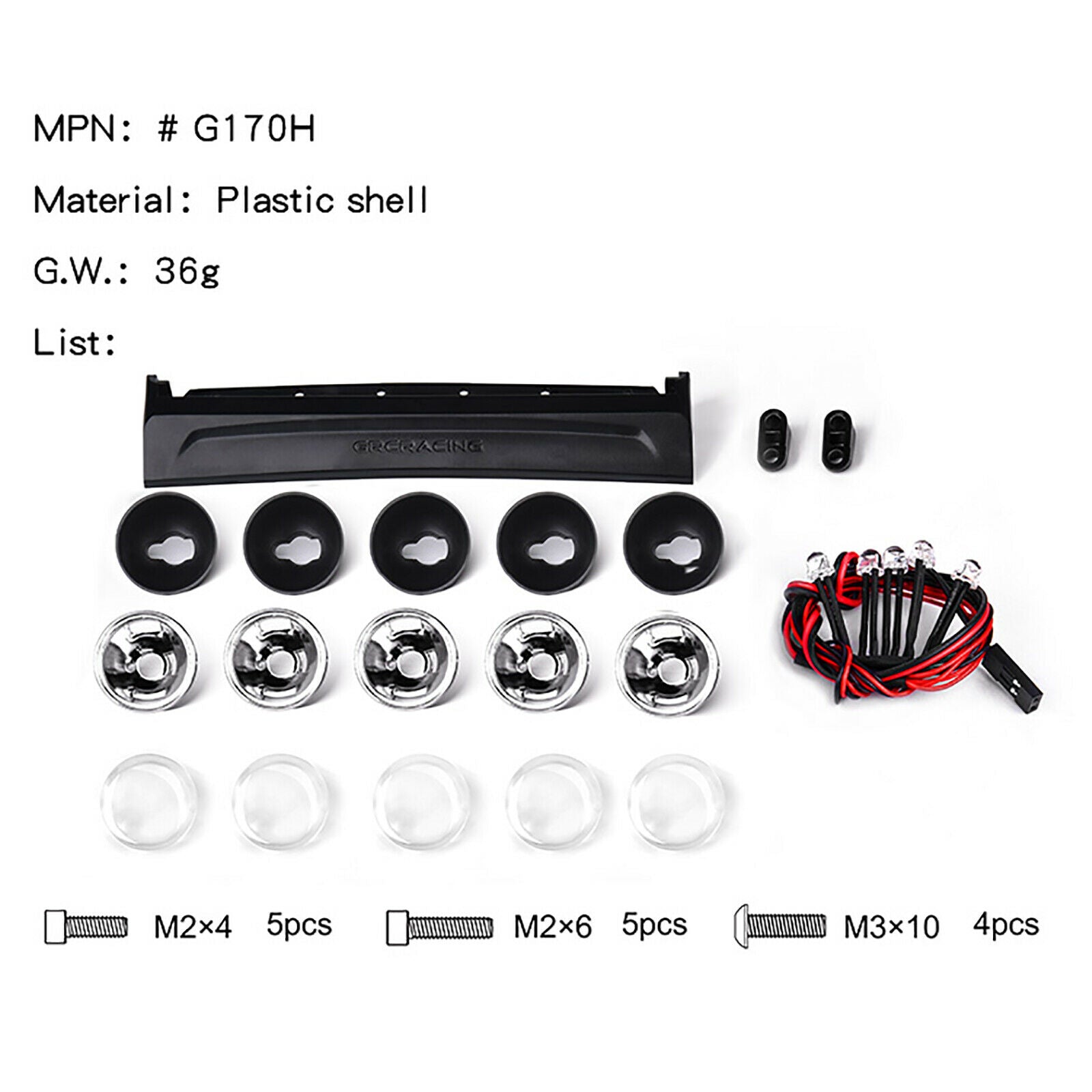 Roof Searchlight LED Lamp for TRX-4 New Bronco Blazer SCX III RC Crawler Car