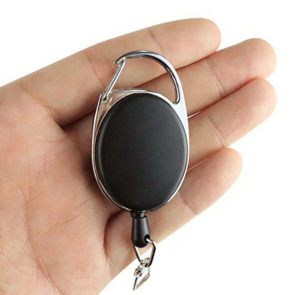 Retractable Key Chain Pull Keyring Heavy Duty Retracting ID Card Holder Cord