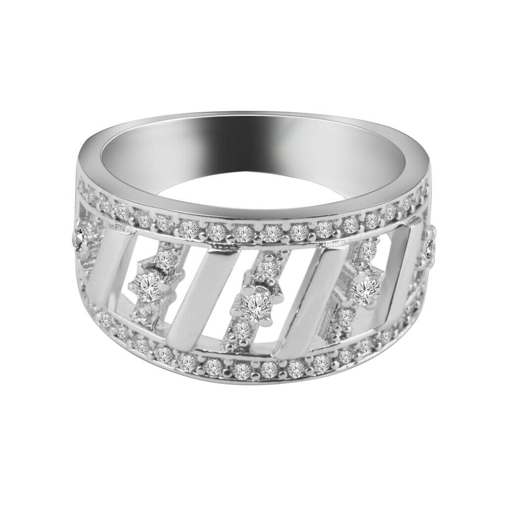 Fashion Women zircon Rhinestone finger ring Wedding Jewelry Gift US size 8