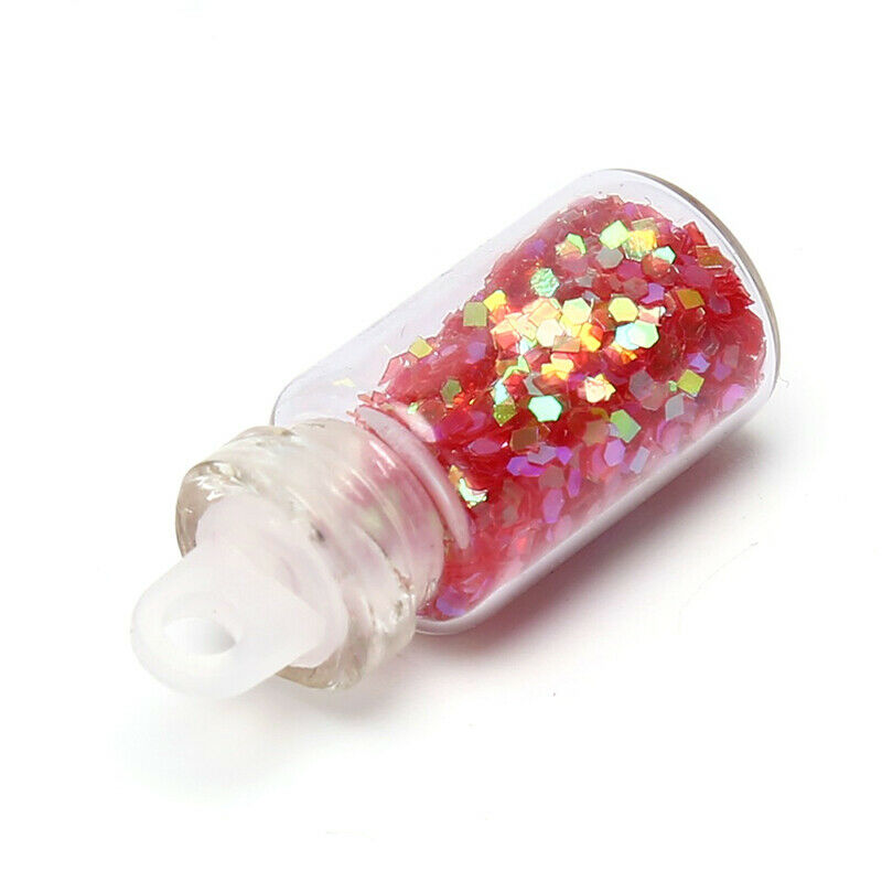 12 Bottles Flash Sequin Decoration Epoxy Silicone Mold DIY Jewelry Making ToJ FG