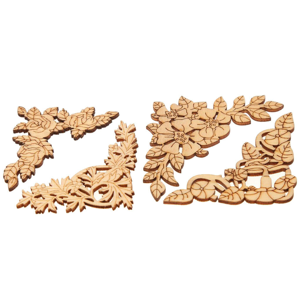 4pcs Diy Crafts Supply Wooden Ornaments Unpainted Wood Pieces Kindergarten Kids