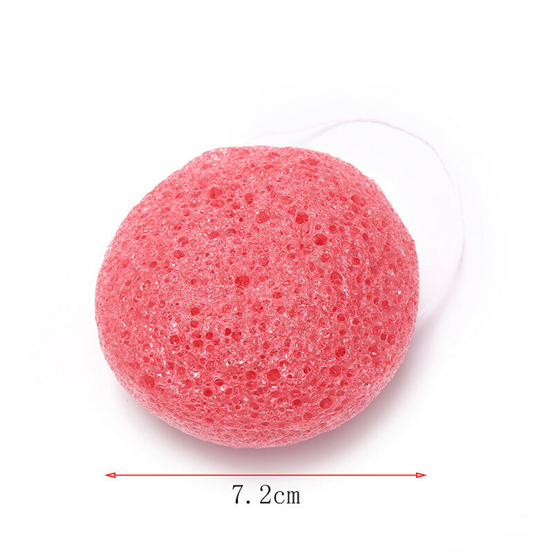 2X round natural konjac charcoal facial soft puff face washing cleansing .l8