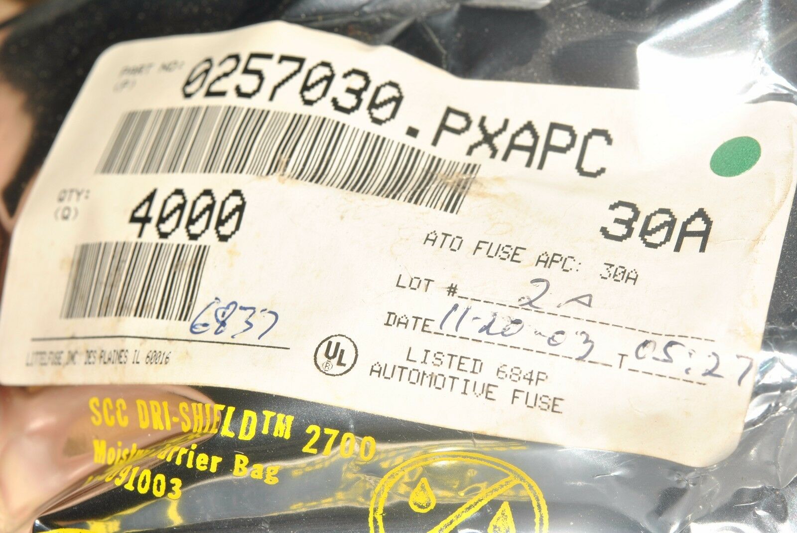 10pcs - Littelfuse 30A 0257030.PXAPC  ATO FUSE FPC:30A