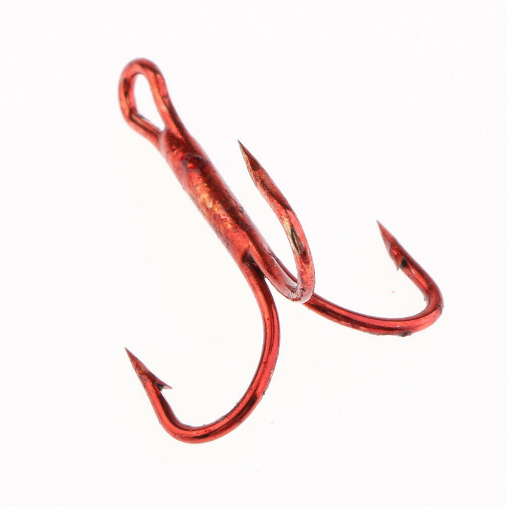 Fishing Treble Hooks Round Bend High Carbon Steel Treble Hooks 6