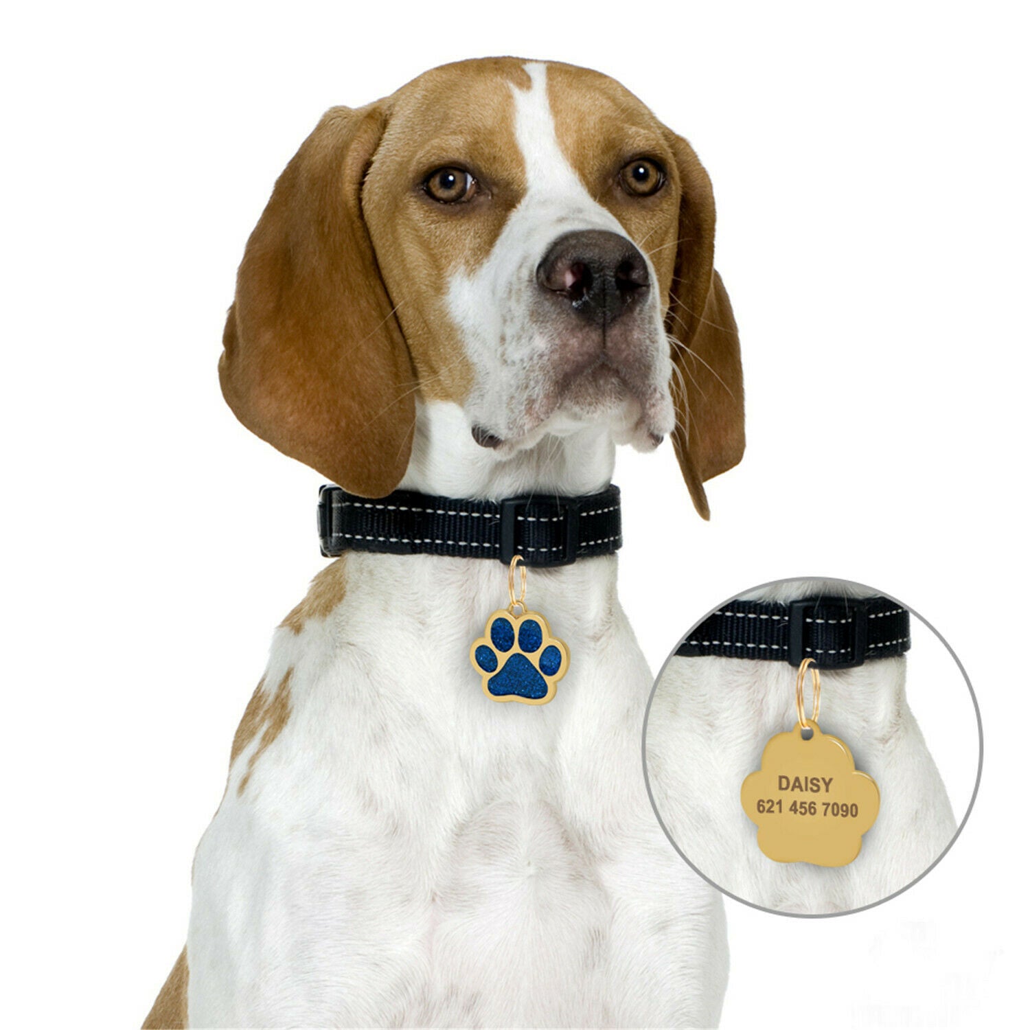 Accessories Footprint Puppy Cat Dogs Name Tags Dog Collar Pet ID Tag Pendant