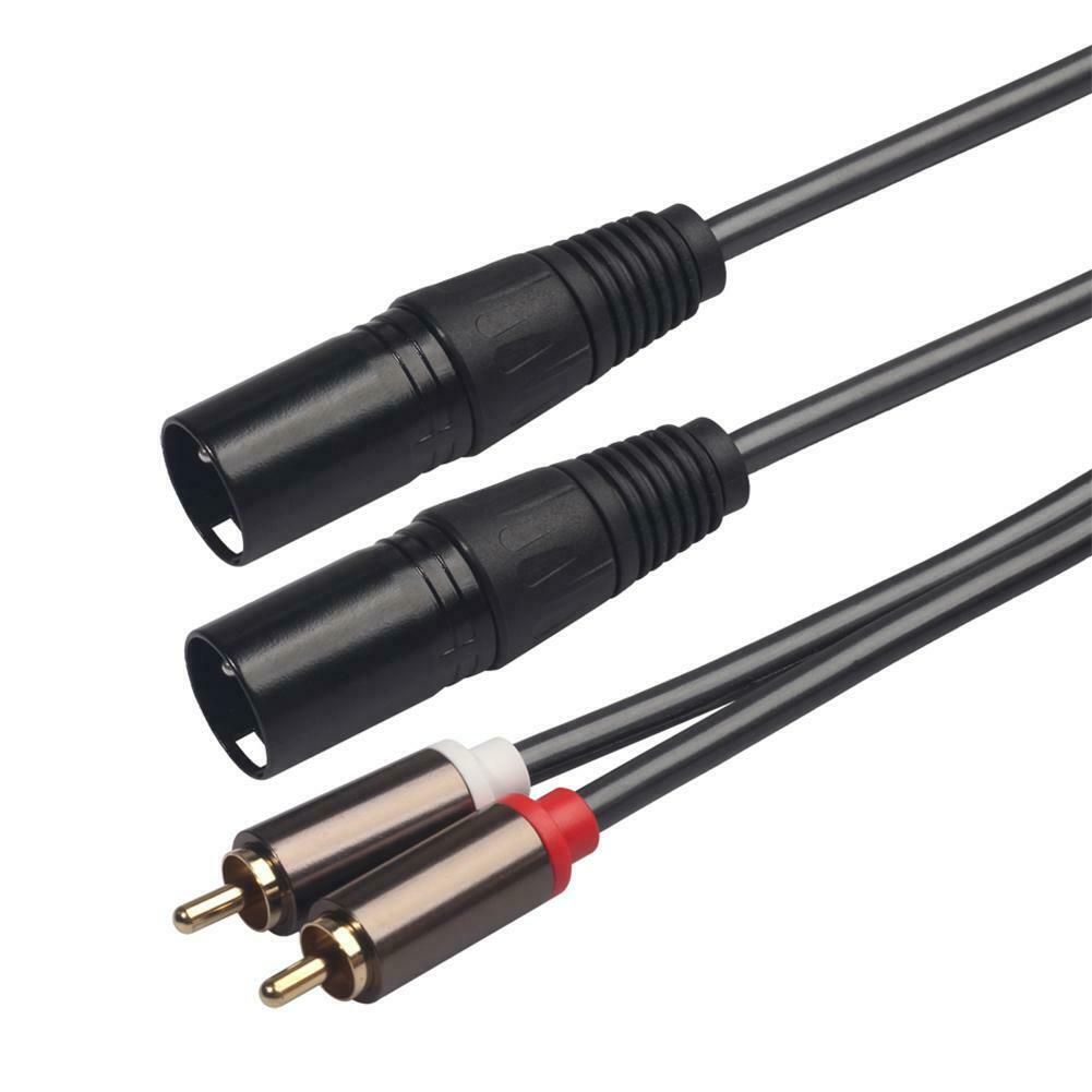 1.5m 4.9ft Dual XLR Male to Dual RCA Male Plug Audio Signal Patch Cable @