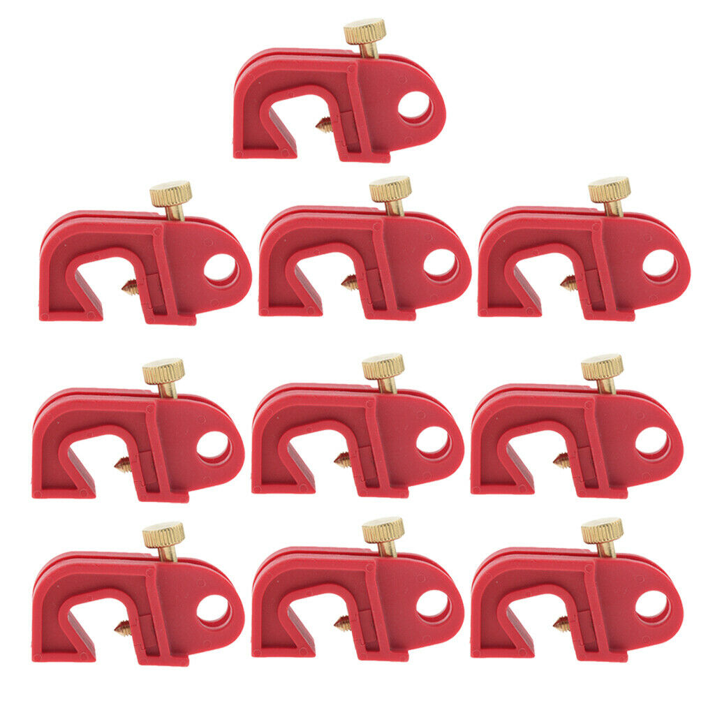 10x Universal Mini Circuit Breaker Fuse Lockout Device w/ Twisted Screw Red