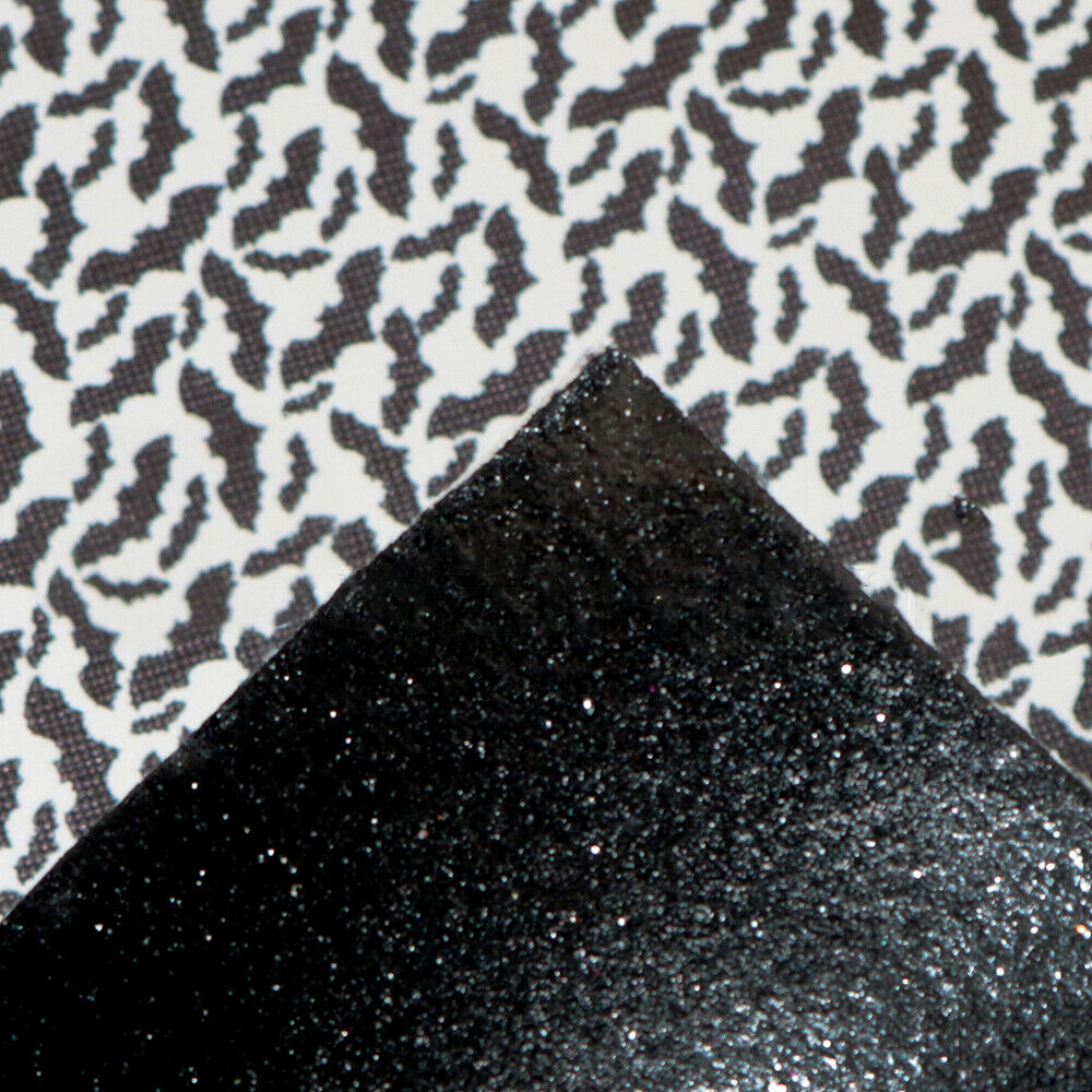 20*33cm Halloween Bat Double-sided PU Leather Glitter Fabric DIY Sewing Crafts