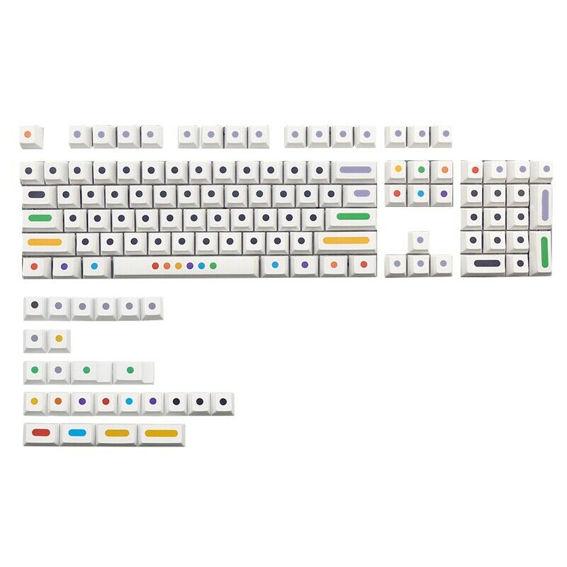 128 Keys/Set White Colour Dots Keycaps Cherry Profile PBT Key Caps for MX SwM5X1
