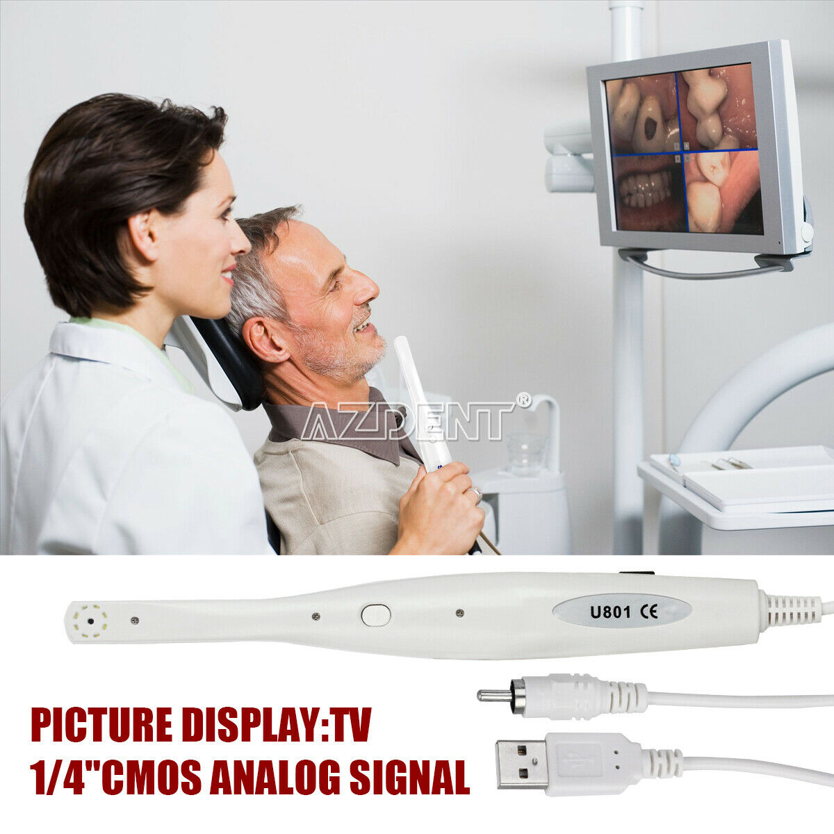 5 X Solar Cam Intraoral camera USB Camera U801 Sensor 8 LED TV/AV 1/4 CMOS