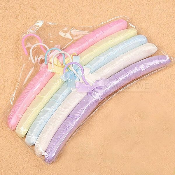 5 colors Satin Padded Coat Clothes Hook Hangers New