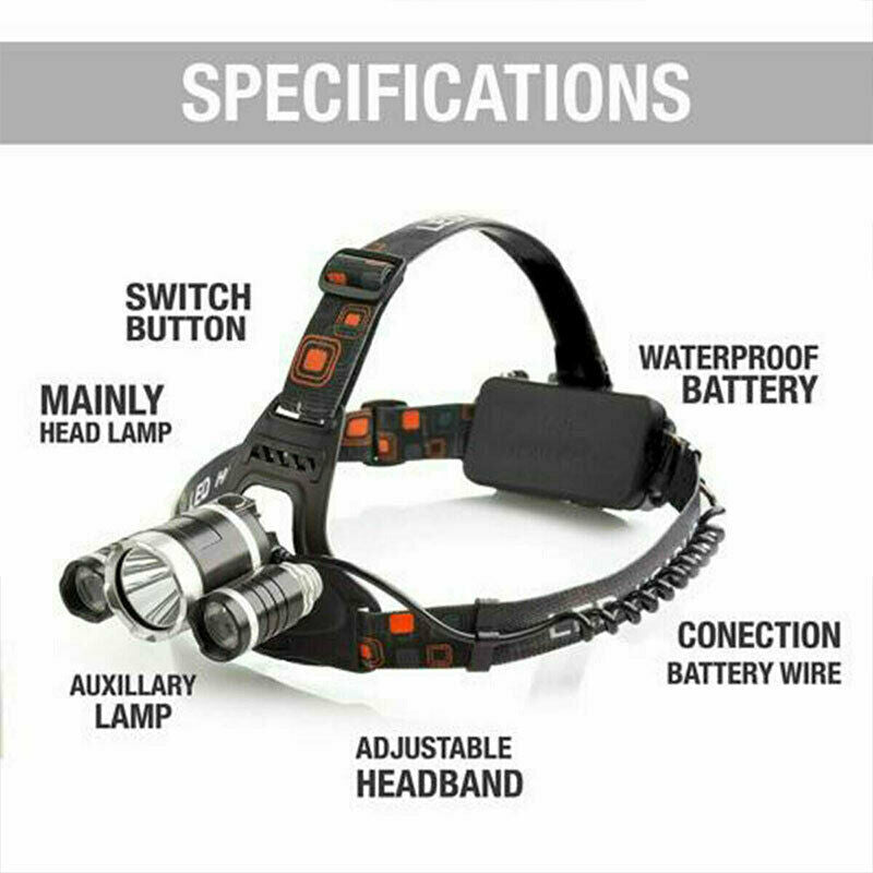 T6 LED Rechargeable Headlamp Headlight Flashlight Head TorchB Gt Kt