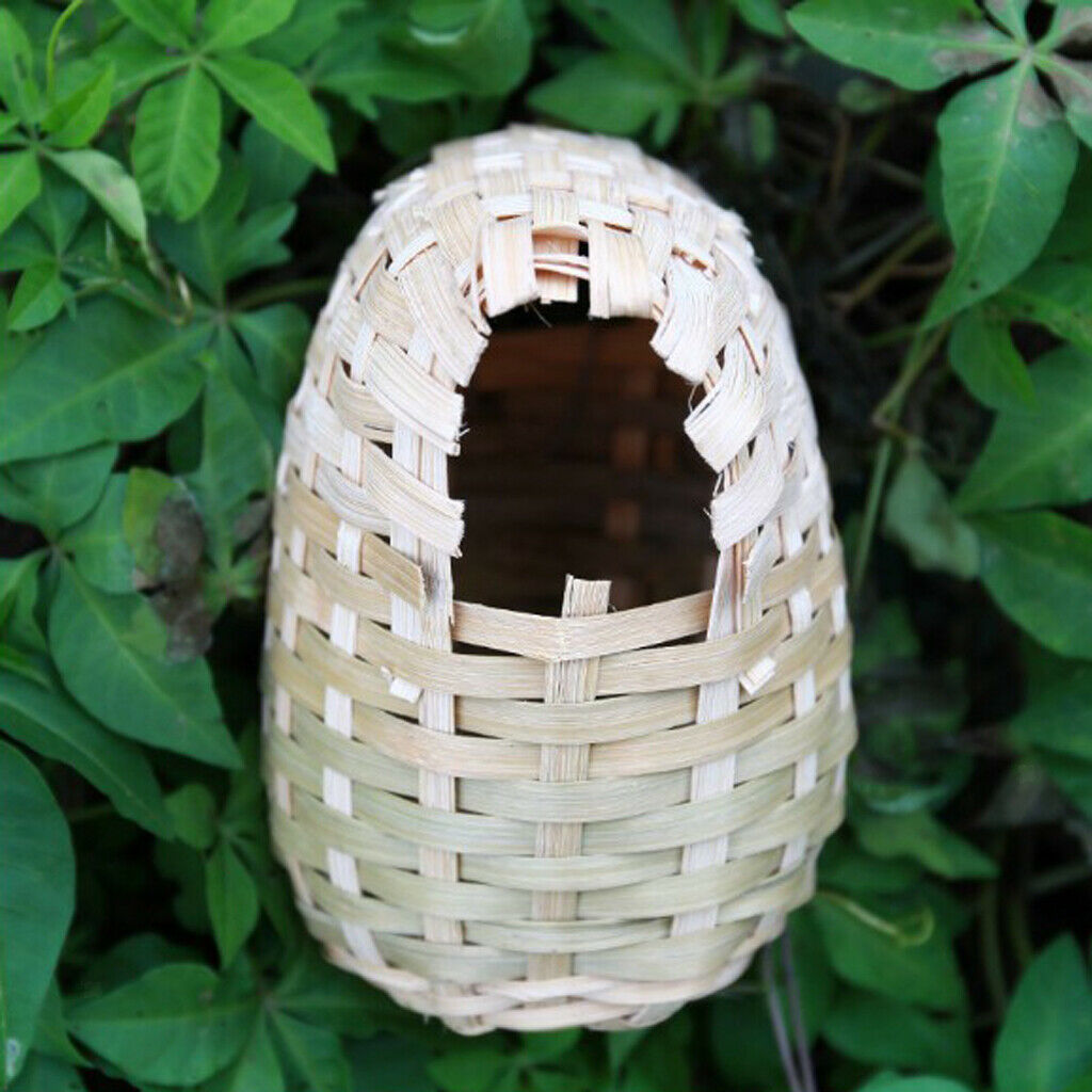 2 Pcs Natural Bird Nest Birdhouse Handwoven Garden Birdcage Finches Cage