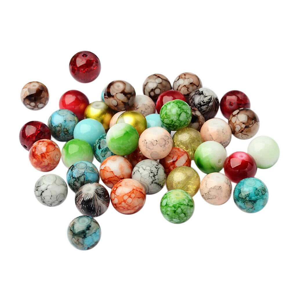 100 Pieces Mixed Colors Glass Beads Loose Bead DIY Jewelry Beads Accessories