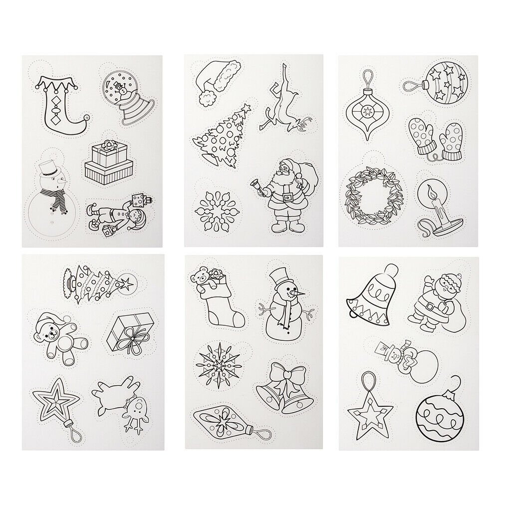 6x Christmas Shrinkable Paper Film Rough Shrink Plastic Jewelry Making Craft