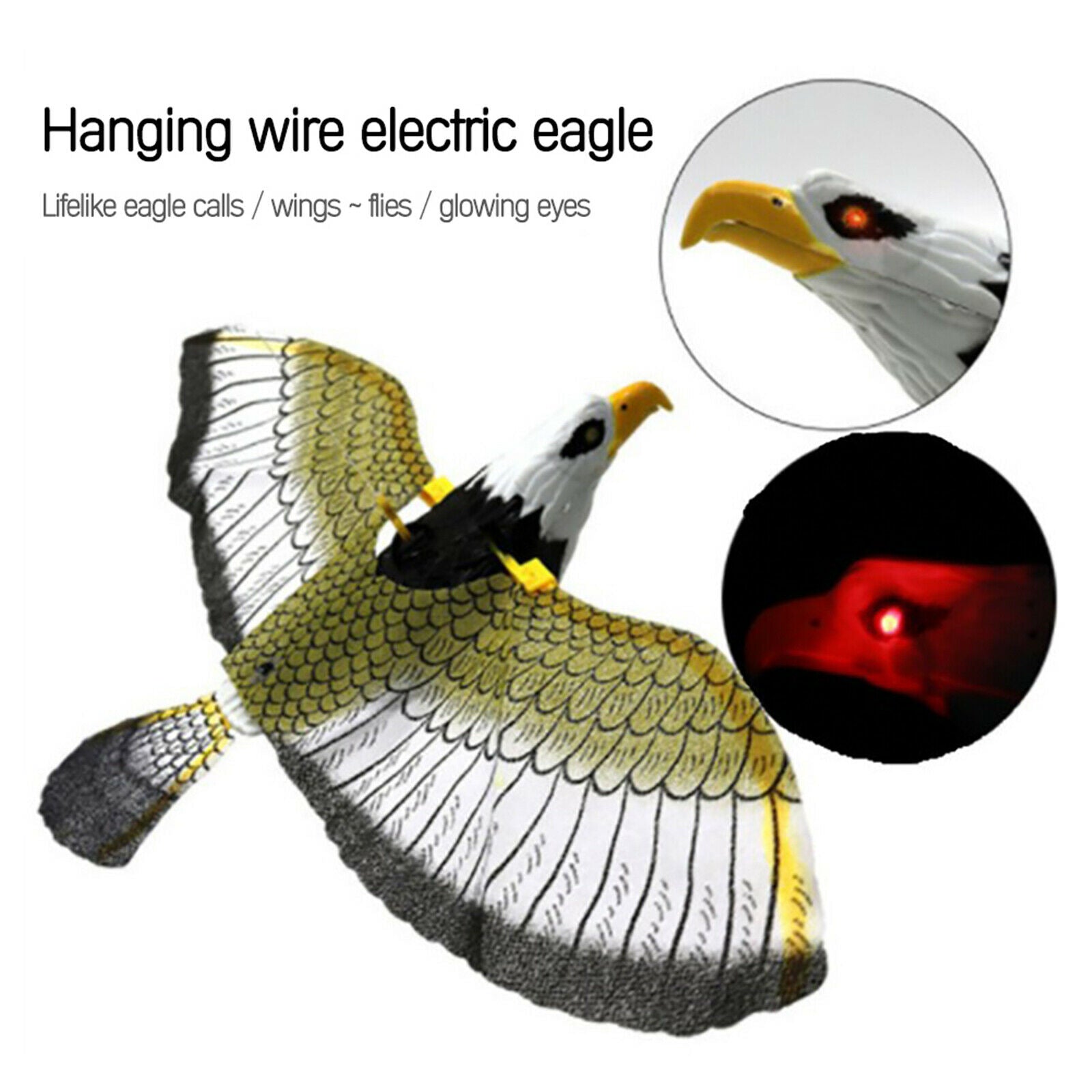 Luminous Hanging Falcons Eagle Bird Scare Kite w/ Music Decoy