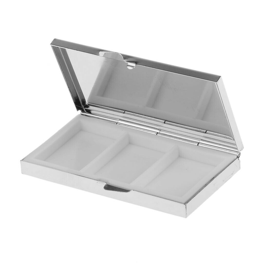2 Pieces Travel Metal Pill Box Medicine Organizer Container Case Storage