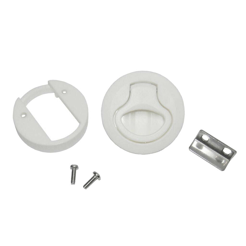 3 Set Deck Hatch Door 2 Inches Flush Pull Non Locking Latch for Boat White