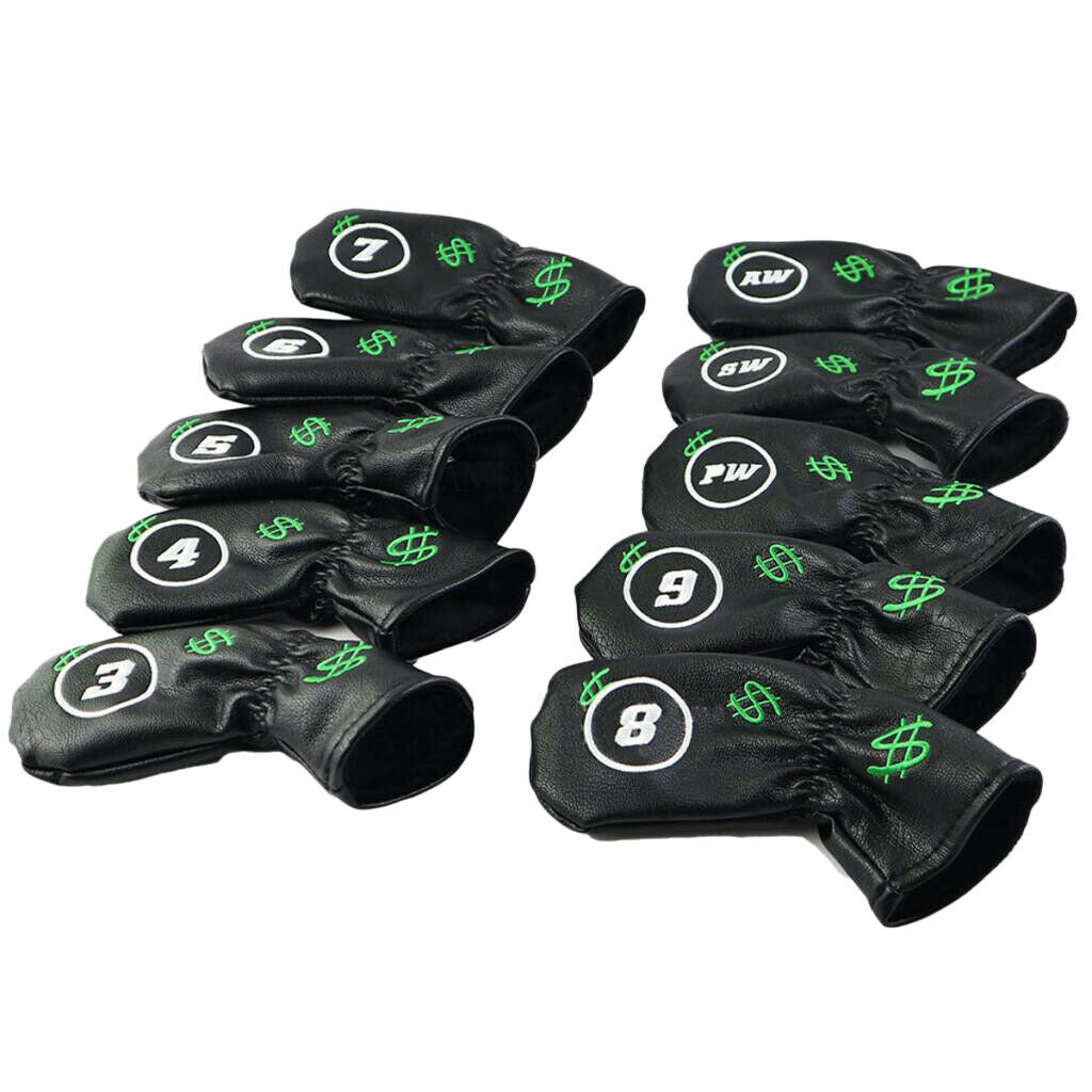 10 Pieces Golf Club Head Soft Cover Iron Putter Headcover Protector Sleeve