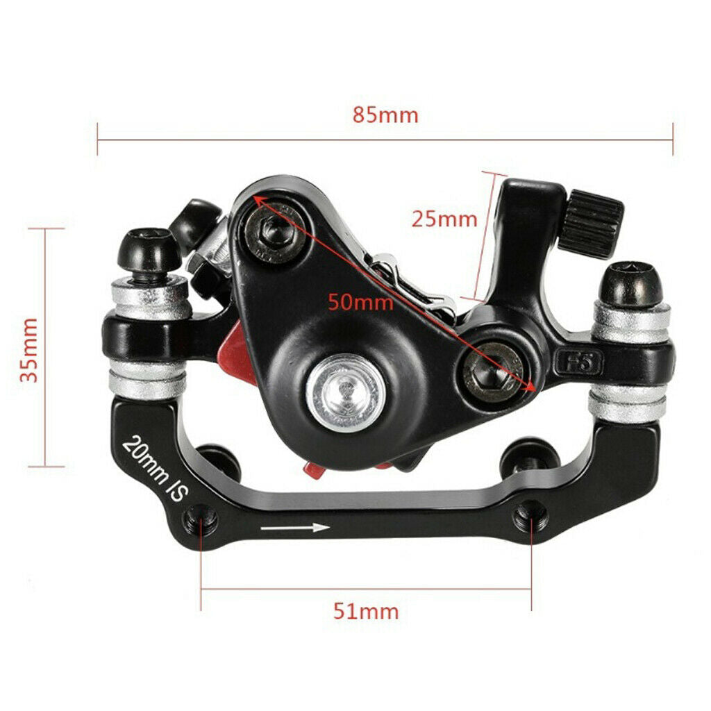 Bike Disc Brake Rotor Mechanical Caliper 160mm Cable Set Rear Caliper Rotor