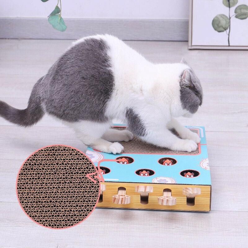 Cat Toys Corrugated Paper Cat Scratch Board Nest Interactive Solid Wood Cat B JY