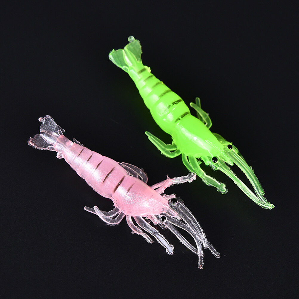 10pcs 4.8cm Shrimp Soft Prawn Tackle Bait Saltwater Bass Fishing Lure  Hook XC
