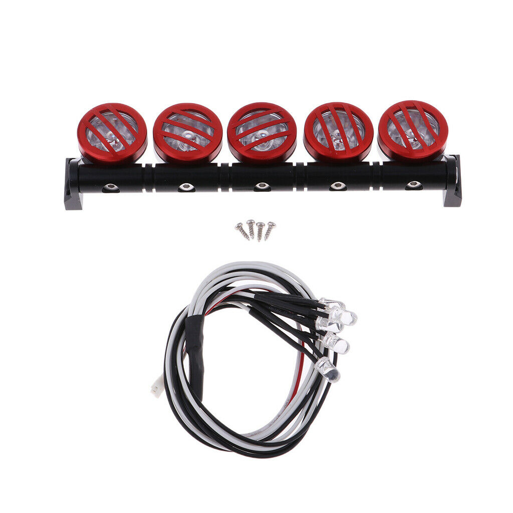 5pieces 1/10 LED Light Bar for RC Car  TRX4 D90 Axial SCX10 Red