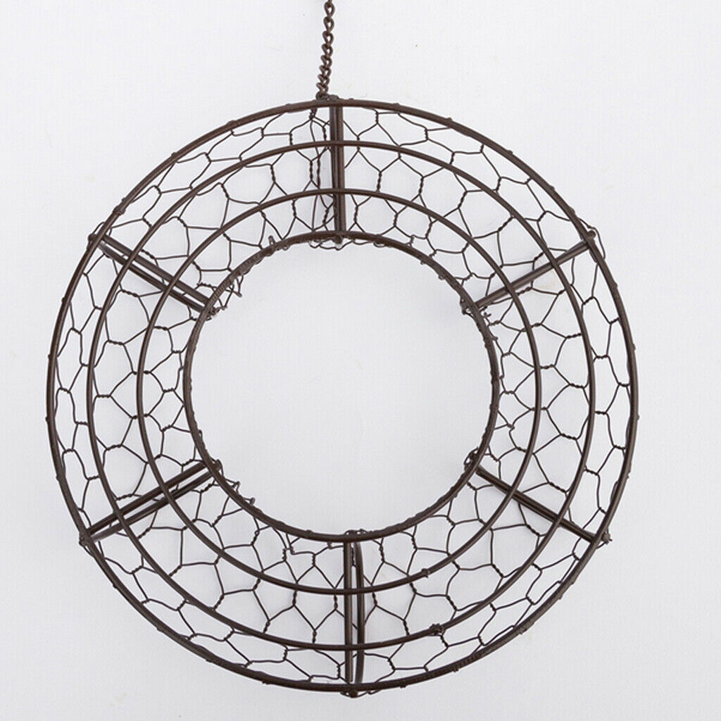 21cm Iron  Frame Wire Wreath Metal Planter Wall Art Craft DIY Decoration