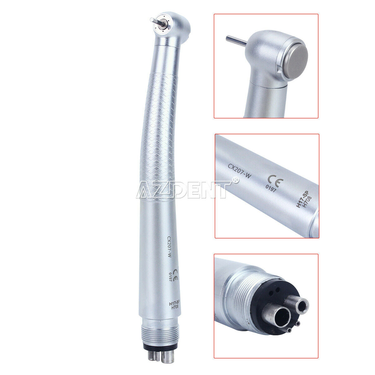 Dental Standard Head 3Way Spray Handpiece Push Button 4Hole CX207-W H17-SP