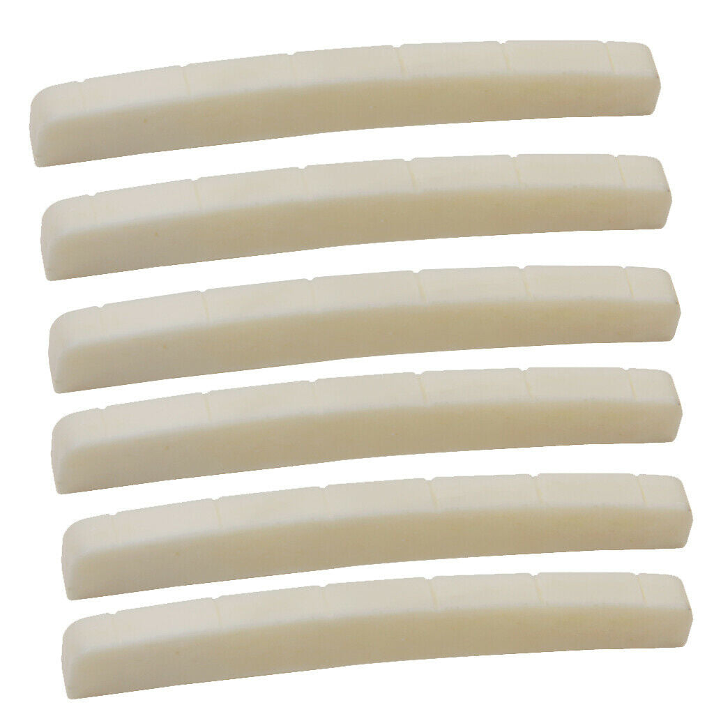 6x Beige Buffalo Bone Slotted Nuts for    Guitar