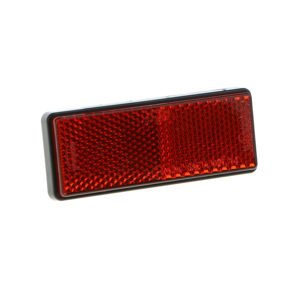 Set of 4 Plastic Car Cycle Reflector Strips On Self Adhesive White & Red