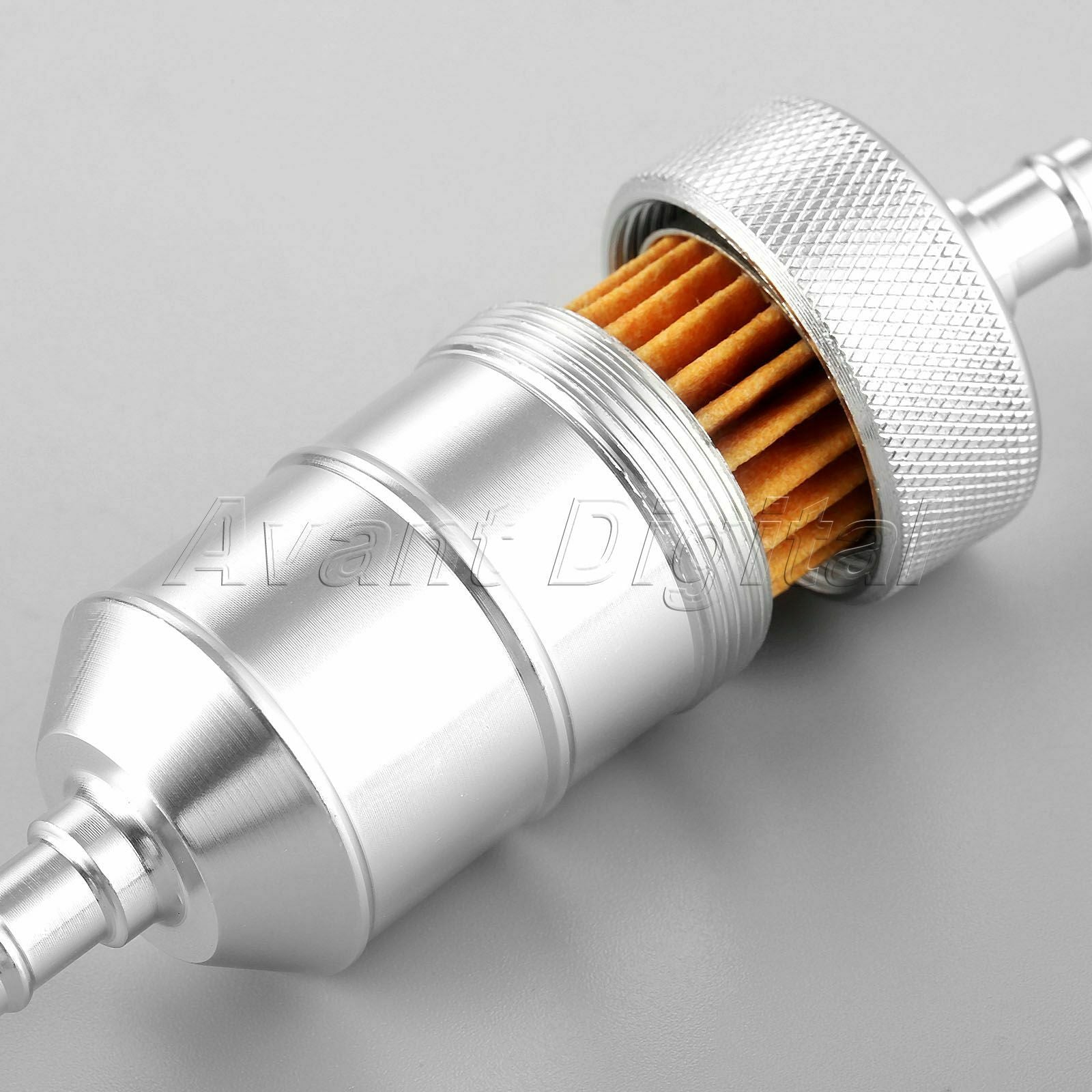 1x 5/16" 8mm Motorcycle CNC Fuel Gas Oil Petrol Filter In-Line Cleaner Universal