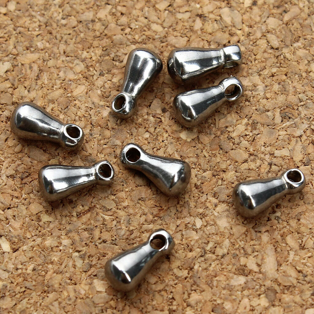 50Pcs Stainless Steel NECKLACE EXTENDER CHAIN END DROP BEAD JEWELRY FINDINGS