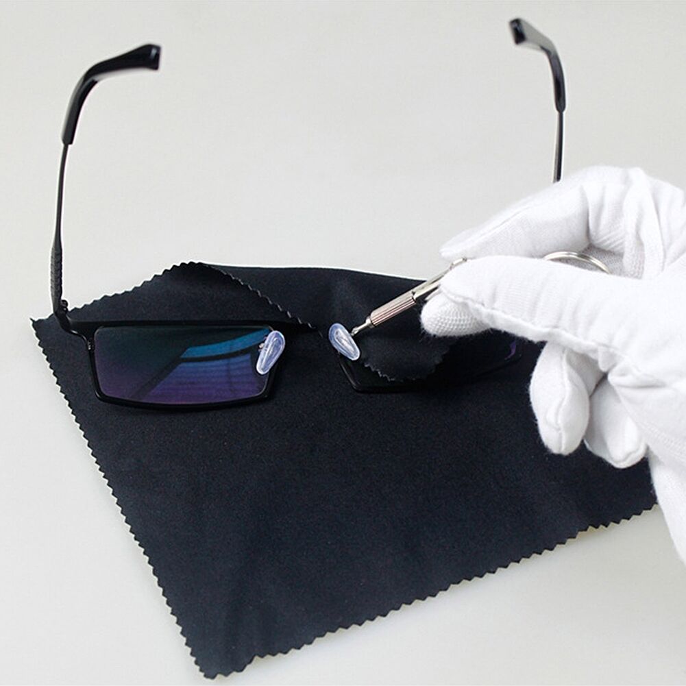 4 Pairs Soft Screw-On Silicone Eyeglass Sunglass Glasses Nose Pads Repair Tooll