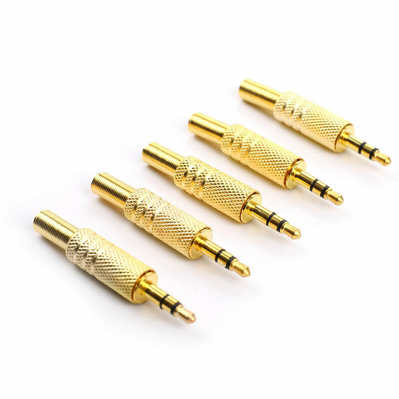 5pcs 3.5mm Stereo Audio Jack Plug Headphone Male Coax Cable Audio Connect.l8