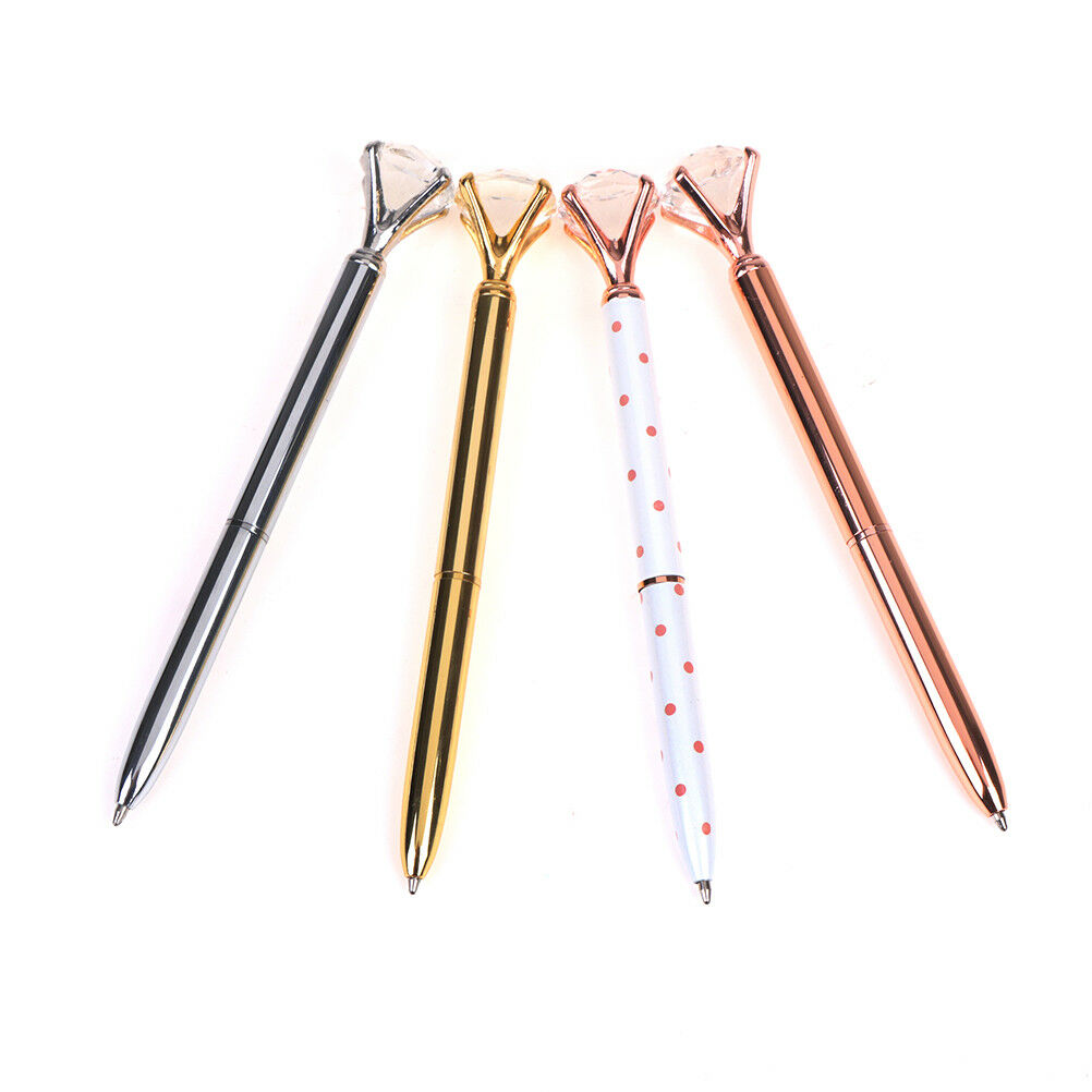 4pcs/set Metal Diamond Head Crystal Ball Pen Creative Pen Office Stationery  JBD