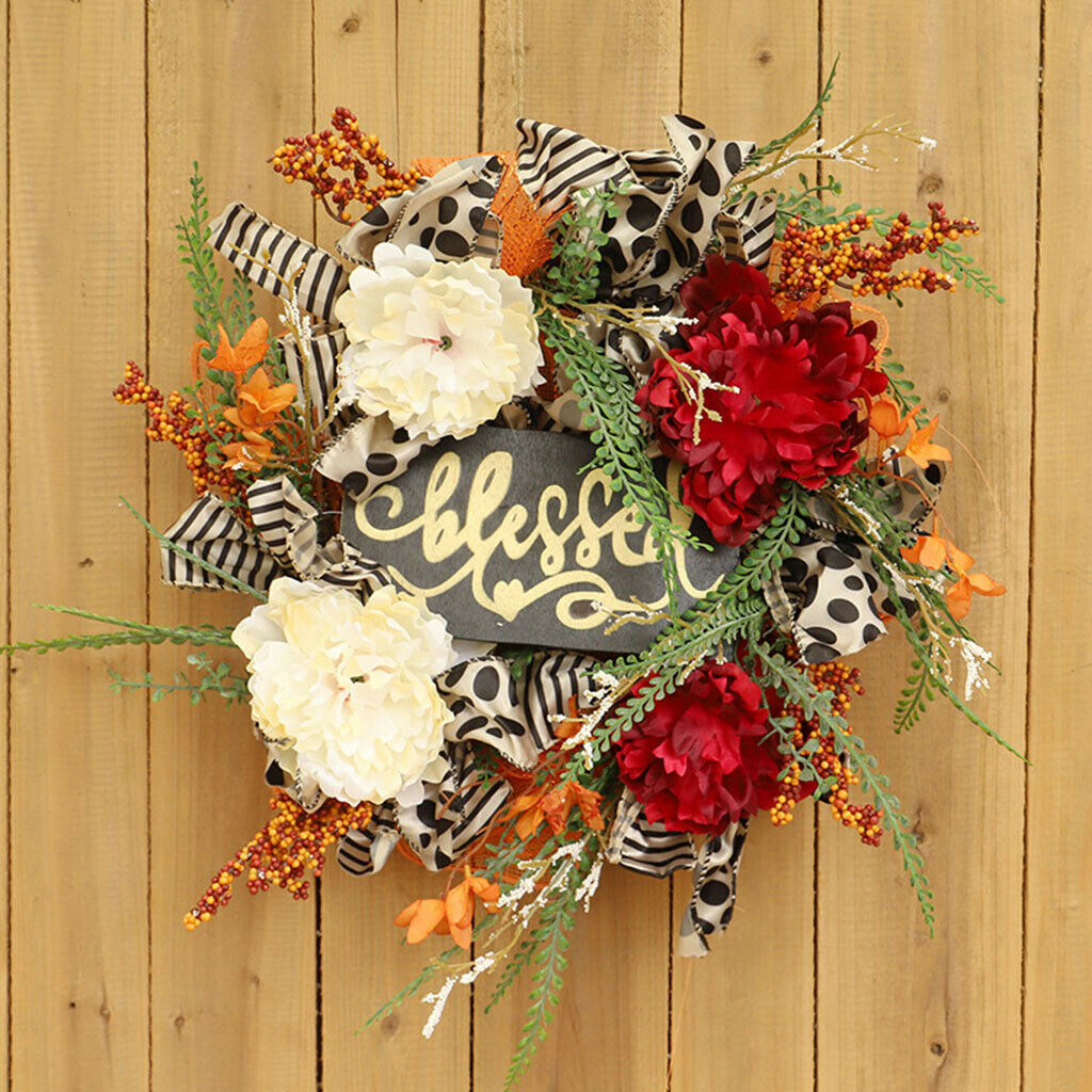 Wreath Garland Wedding Floral Door Wall Decor Artificial Flower Fall Hanging