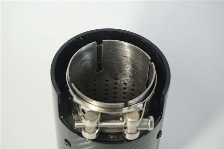1X Glossy Real Carbon Fiber Car Exhaust Pipe Tail Muffler Tip 67mm Inlet For BMW