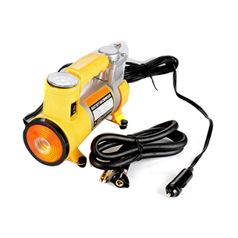 150PSI Metal Car Air Pump Inflator Lamp With Light Tire Pressure Gauge Tire Pump