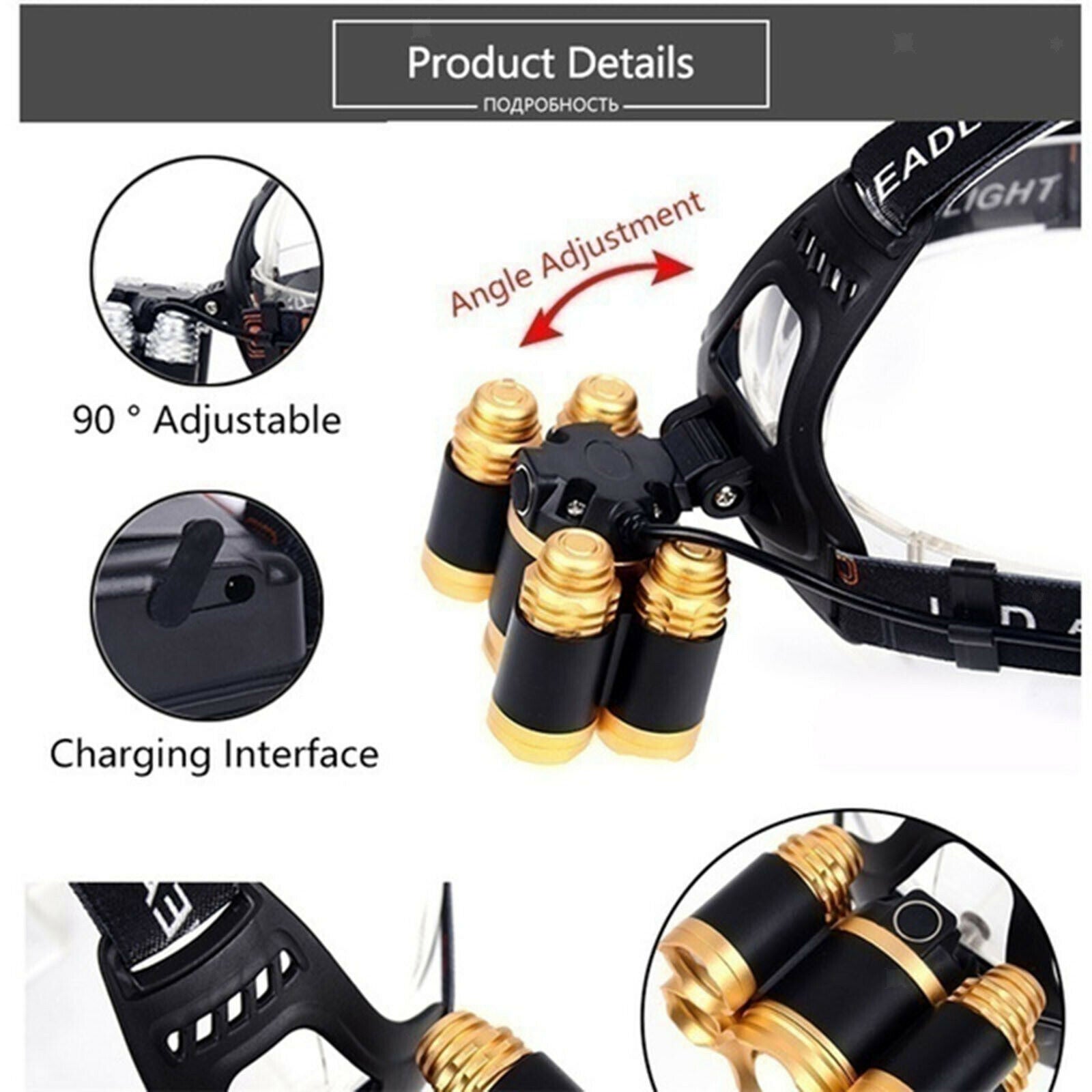Powerful LED Headlamp Zoomable Headlight Hiking Head Lamp Torch Emergency